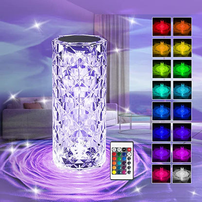 16 colors Crystal Diamond Table Lamp, USB Charging Touch Control Decorative (Rechargeable) - My Store