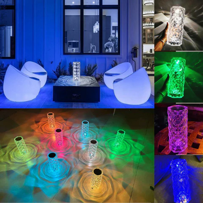 16 colors Crystal Diamond Table Lamp, USB Charging Touch Control Decorative (Rechargeable) - My Store