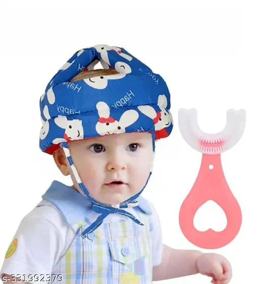 Baby Safety Helmet + Baby Toothbrush ( Pack Of 2 ) - My Store