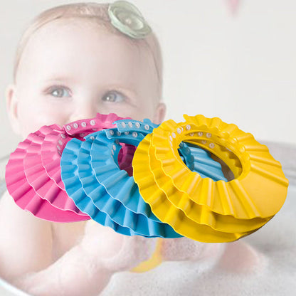 BA68-Silicone Baby Shower Cap With Ear Protector ( Random Colors )